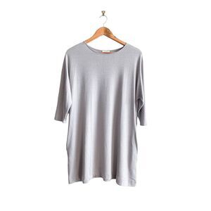 WILFRED FREE Tunic Sweater Mini Dress Gray Pockets Dolman Sleeves Women's XS